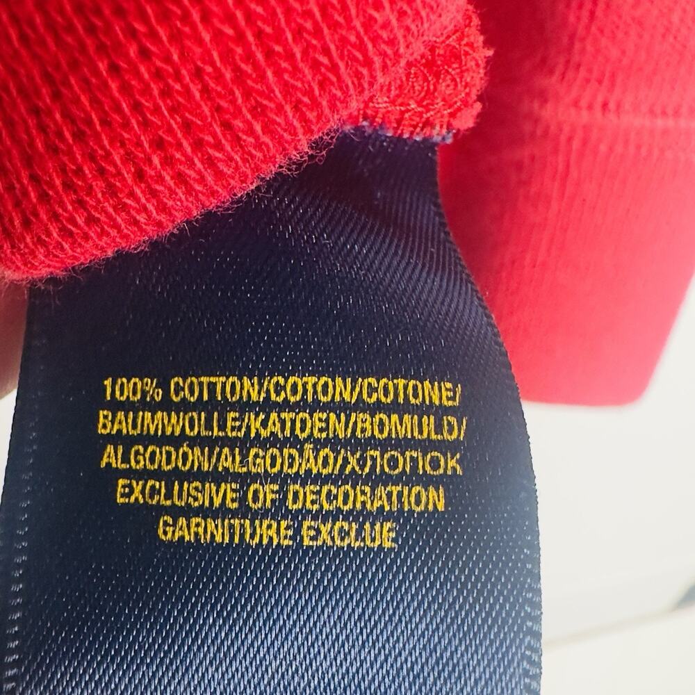 Polo Ralph Lauren Red Navy Stripe Shawl Collar Sweater Boys M 10-12 100% Cotton - Picture 8 of 11